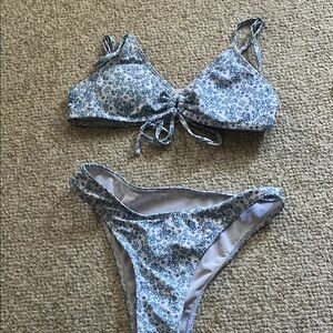 Blue Floral Bikini Set